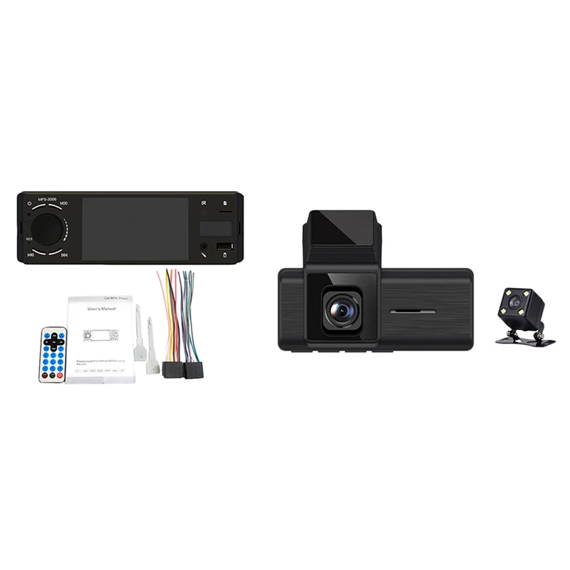 Автомобильный радиоприемник Bluetooth с 3-дюймовым автомобильным видеорегистратором 1080P HD с двумя объективами 
Автомобильный радиоприемник Bluetooth с 3-дюймовым автомобильным видеорегистратором 1080P HD с двумя объективами