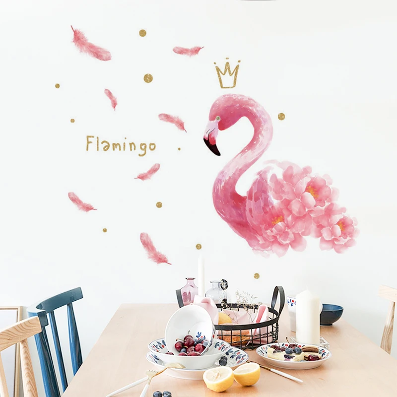 Creative flamingo wall stickers falling feather romantic sticker self-adhesive home table background wall decor room decoration
Creative flamingo wall stickers falling feather romantic sticker self-adhesive home table background wall decor room decoration