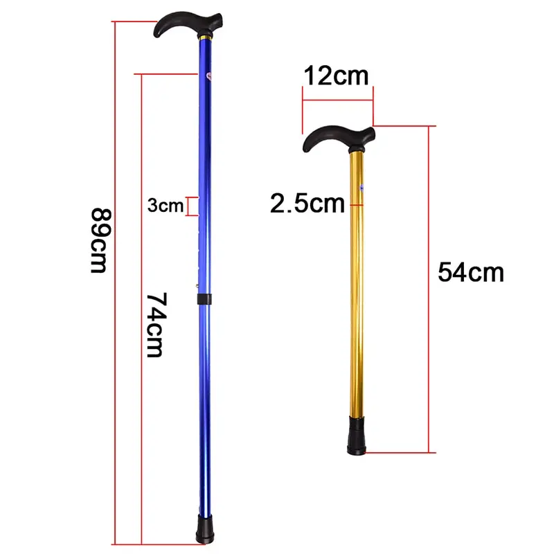 Telescopic Walking Stick Cane Hiking Rubber Tips 6 Grade Alpenstock for Elderly Aluminium Body Climbing Equipment | Спорт и