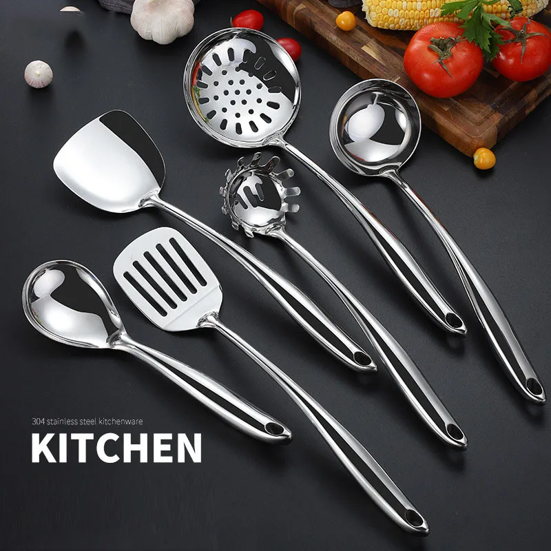Colander Anti-scalding Non-stick Frying Spatula Kitchen Utensils Spatula 304 Stainless Steel Soup Spoon Kitchenware Set
Colander Anti-scalding Non-stick Frying Spatula Kitchen Utensils Spatula 304 Stainless Steel Soup Spoon Kitchenware Set