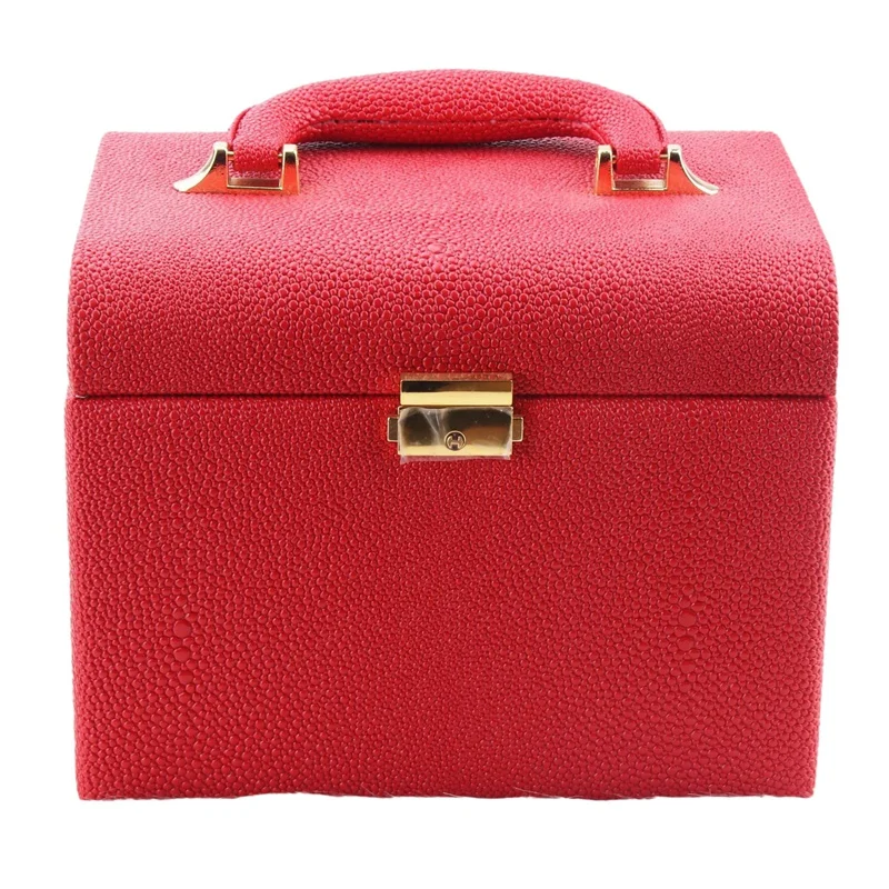 PU Leather Makeup Box Lockable Jewelry Box with Mirror Makeup Case Beauty Case Cosmetic Bag Travel Makeup Bag Red
PU Leather Makeup Box Lockable Jewelry Box with Mirror Makeup Case Beauty Case Cosmetic Bag Travel Makeup Bag Red