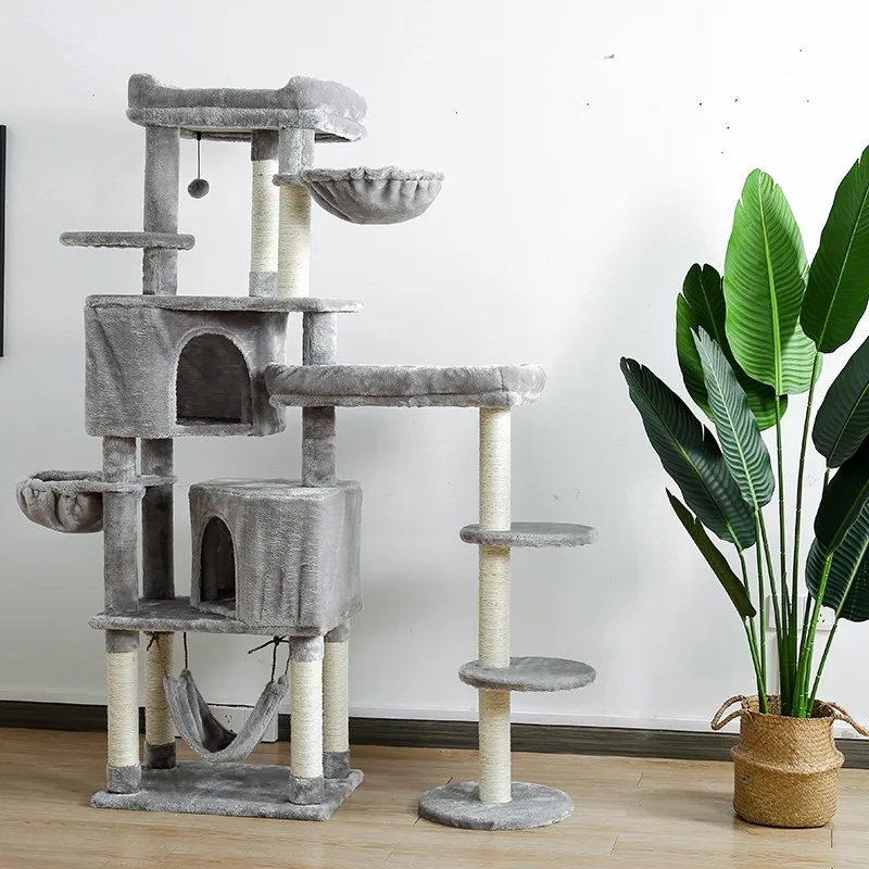 64.7 Multi Level Cat Tree for Large Cats with 2 Condos 2 Perches 2 Baskets and Platforms Grey
64.7 Multi Level Cat Tree for Large Cats with 2 Condos 2 Perches 2 Baskets and Platforms Grey