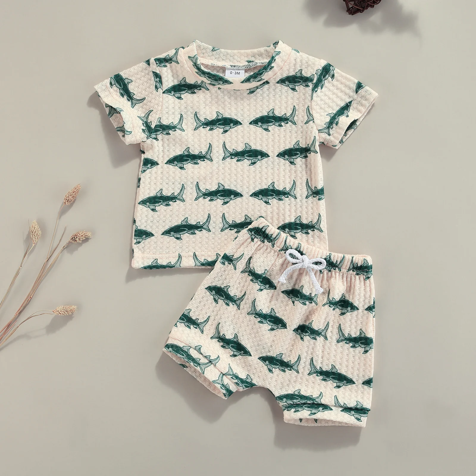 Baby Turtle Fish Print Clothes Set Short Sleeve O-neck T-shirt Plus Drawstring Waist Shorts
Baby Turtle Fish Print Clothes Set Short Sleeve O-neck T-shirt Plus Drawstring Waist Shorts