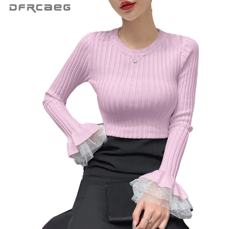High Elastic Slim Knitting Bottoming Clothes Woman 2020 Autumn Casual Patchwork Lace Long Sleeve Pullovers Knitted Sweaters
High Elastic Slim Knitting Bottoming Clothes Woman 2020 Autumn Casual Patchwork Lace Long Sleeve Pullovers Knitted Sweaters
