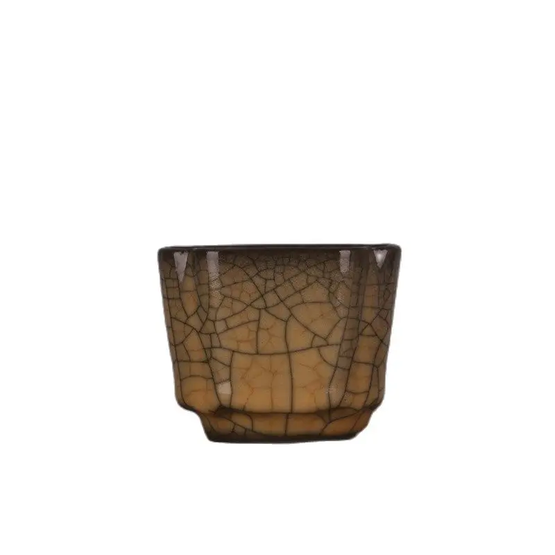 

Collection: Song yellow glaze gold wire and iron wire square concave convex cup