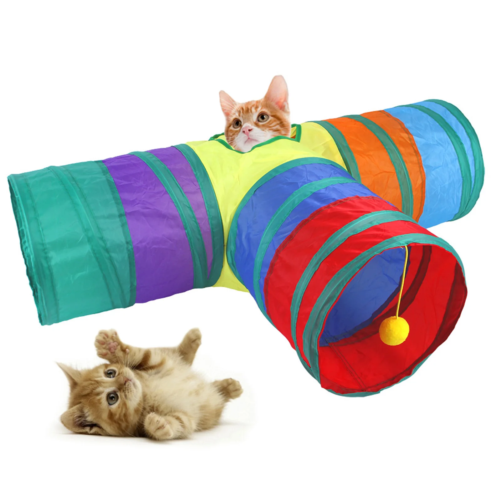 21PCS Foldable Cat Tunnel Rainbow Puzzle Toy 3 Holes Cat Cave Channel Exercising Hiding Training Pet Interactive Toy Pet Product
21PCS Foldable Cat Tunnel Rainbow Puzzle Toy 3 Holes Cat Cave Channel Exercising Hiding Training Pet Interactive Toy Pet Product