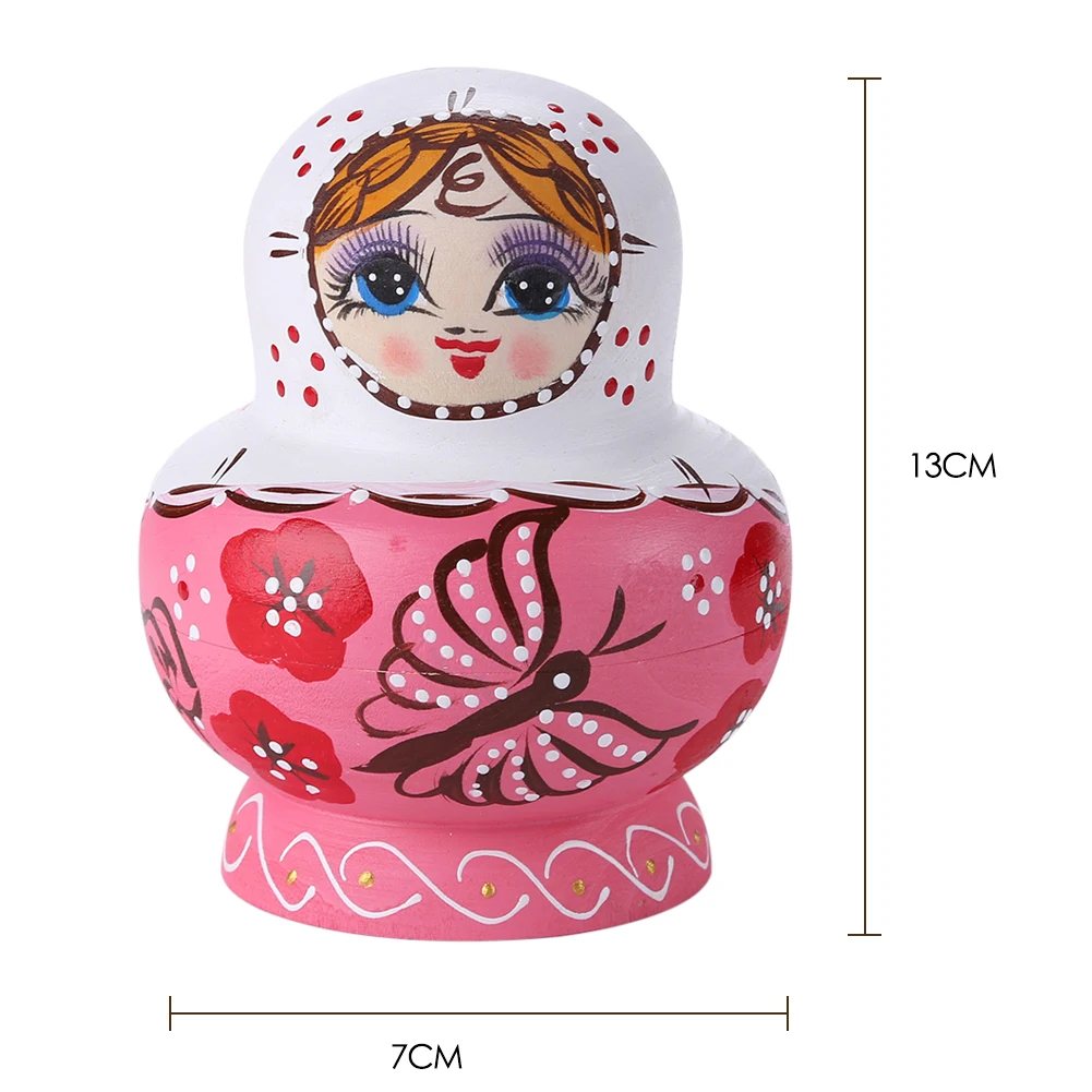 Wooden Butterfly Girl Matryoshka Dolls Toys Russian Nesting Babushka Dolls Handmade Hand-painted Arts Crafts 10pcs
Wooden Butterfly Girl Matryoshka Dolls Toys Russian Nesting Babushka Dolls Handmade Hand-painted Arts Crafts 10pcs