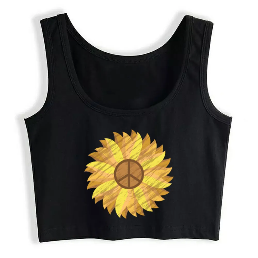 Crop Top Female Sunflower Vintage Peace Sign - Yellow Flower Comic White Cotton Tops Women
Crop Top Female Sunflower Vintage Peace Sign - Yellow Flower Comic White Cotton Tops Women