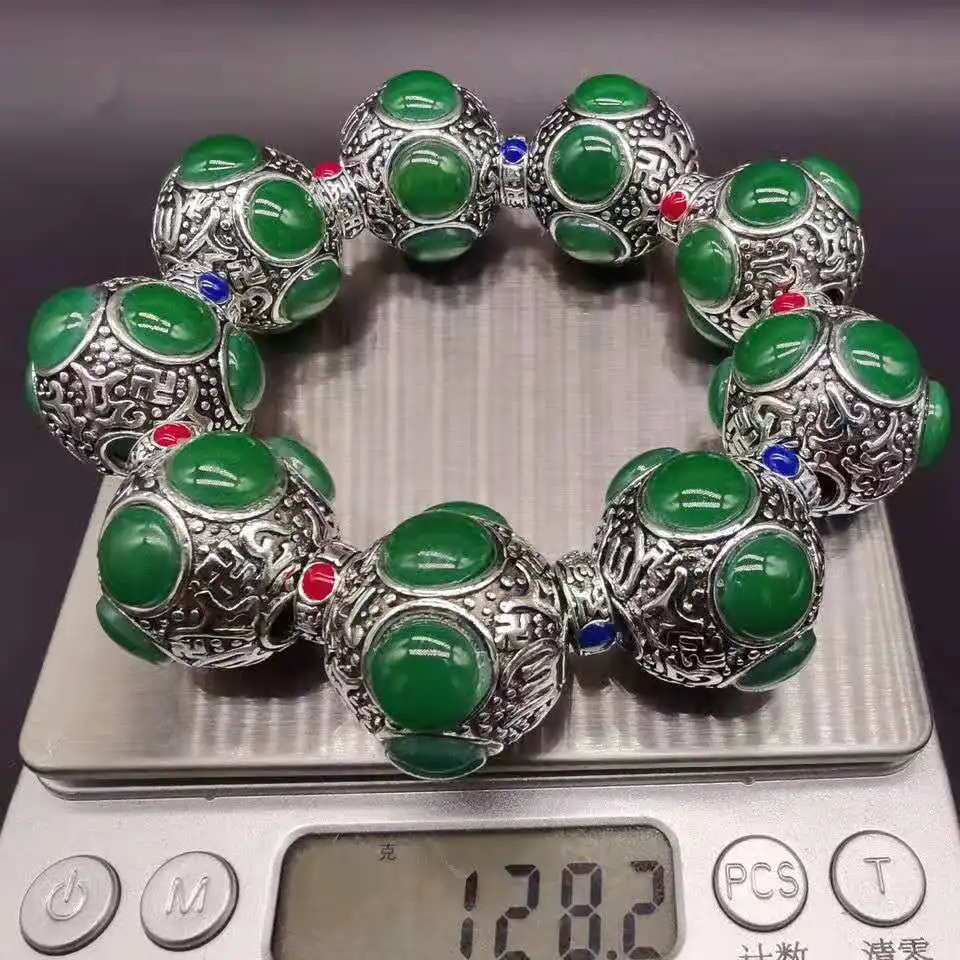natural Jewel inlaid Bracelet bracelets jade jewelry Green chalcedony Bracelet Men's and women's bracelets gifts
natural Jewel inlaid Bracelet bracelets jade jewelry Green chalcedony Bracelet Men's and women's bracelets gifts