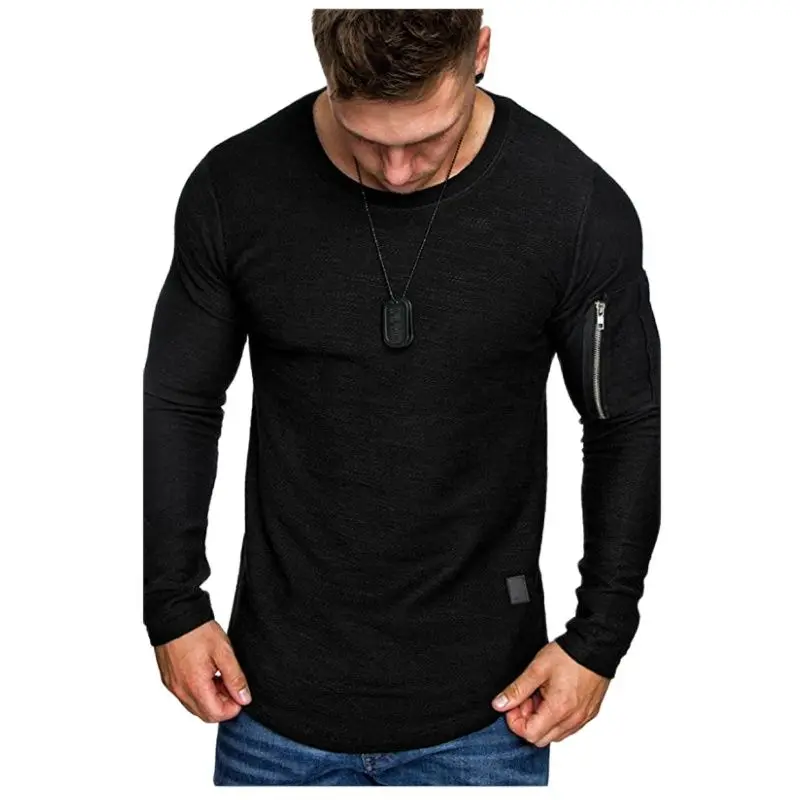 2021 new spring and autumn men round collar T-shirt, casual color long sleeve T-shirt, curved hem casual wear
2021 new spring and autumn men round collar T-shirt, casual color long sleeve T-shirt, curved hem casual wear