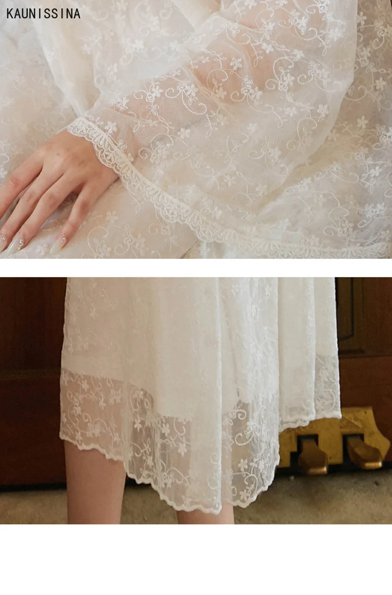 Long Nightdress Vintage Lace Cotton Nightgown Women Sexy Deep V-Neck Sleepwear Loose Long Flare Sleeve Nighties Sleepshirts
Long Nightdress Vintage Lace Cotton Nightgown Women Sexy Deep V-Neck Sleepwear Loose Long Flare Sleeve Nighties Sleepshirts