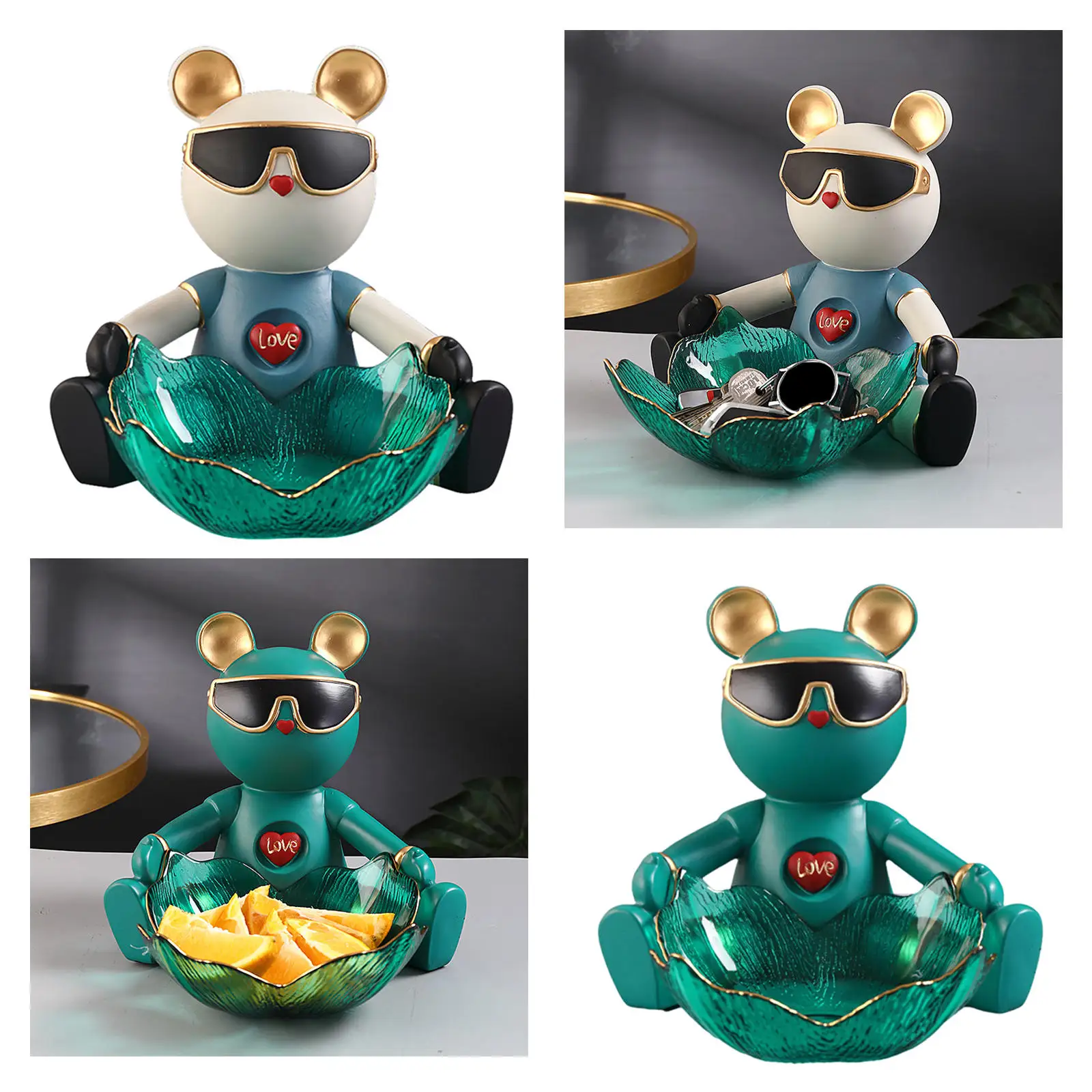 Space Bear Figurine Decorative Storage Tray Holder Candy Dish Serving Tray Home Living Room Entrance Porch Decor Ornament Gifts
Space Bear Figurine Decorative Storage Tray Holder Candy Dish Serving Tray Home Living Room Entrance Porch Decor Ornament Gifts