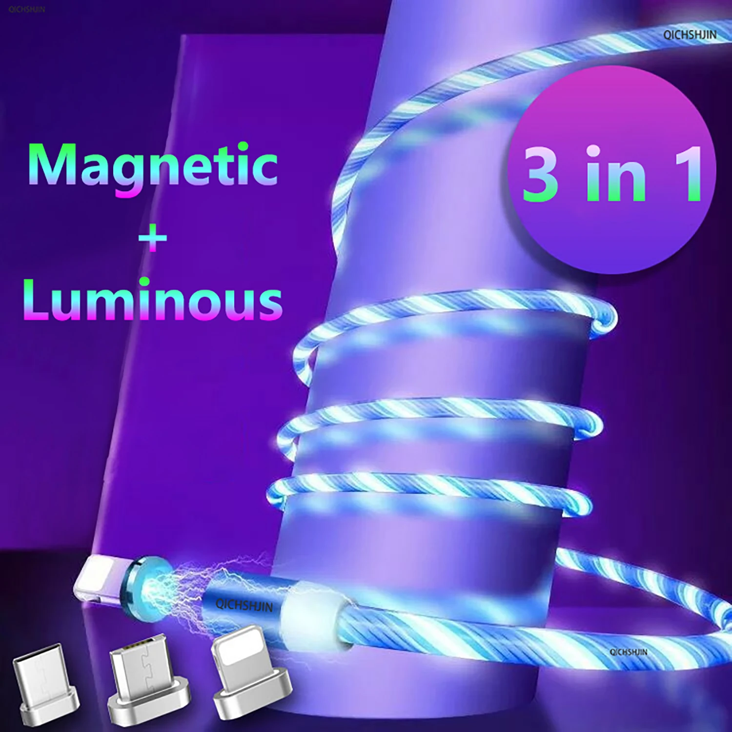 Mobile Phone USB Cable Magnetic Flow Luminous Lighting Charging Cord Charger Wire For Iphone Samsung LED Micro USB Type C USBC
Mobile Phone USB Cable Magnetic Flow Luminous Lighting Charging Cord Charger Wire For Iphone Samsung LED Micro USB Type C USBC