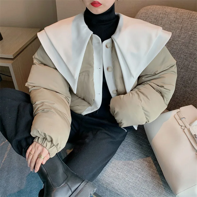 Fashion Big Turn down collar Parka Women 2021 Autumn Winter Loose Korean style Female Padded jacket coat Button Blue INKEO 9O121
Fashion Big Turn down collar Parka Women 2021 Autumn Winter Loose Korean style Female Padded jacket coat Button Blue INKEO 9O121