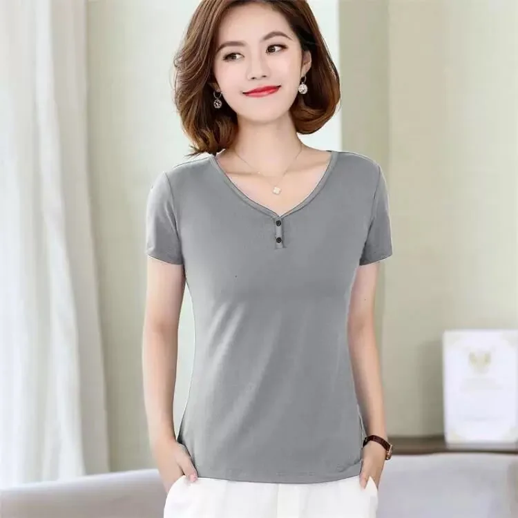 T Shirt Women Clothes 2020 Fashion Tee Top Fashion Cotton yellow Ladies Tee Shirt