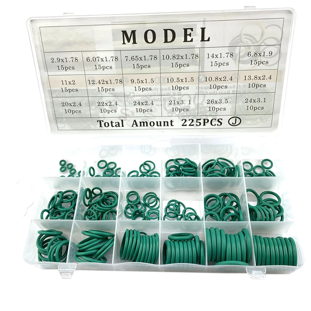 265Pcs 18Sizes Universal Car Air Conditioning HNBR O Rings Auto Repair Tools Compressor Rubber Rings Sealant Car Accessories
265Pcs 18Sizes Universal Car Air Conditioning HNBR O Rings Auto Repair Tools Compressor Rubber Rings Sealant Car Accessories