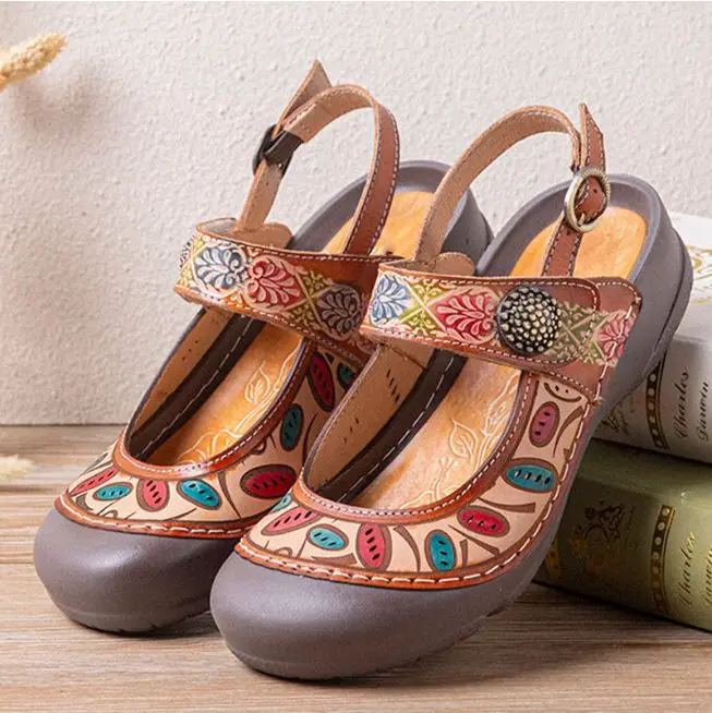 2021 Summer Comfort Woven Buckle Women's with Retro National Style Pu Printed with Thick Soles and Heels Are Hot Km017
2021 Summer Comfort Woven Buckle Women's with Retro National Style Pu Printed with Thick Soles and Heels Are Hot Km017