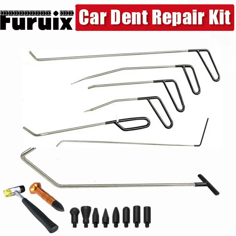 Paintless Dent Repair Kit- Tool Set Includes a Wide Selection of Rods Hooks, Handtools and Accessories
Paintless Dent Repair Kit- Tool Set Includes a Wide Selection of Rods Hooks, Handtools and Accessories