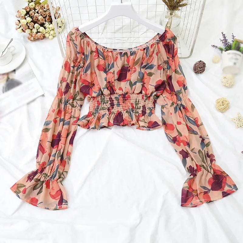 Women Blouses Liva Girl Korean Chiffon Shirt Top Floral Square Collar Pleated Slim Short Long Sleeve Blusas Autumn New
Women Blouses Liva Girl Korean Chiffon Shirt Top Floral Square Collar Pleated Slim Short Long Sleeve Blusas Autumn New