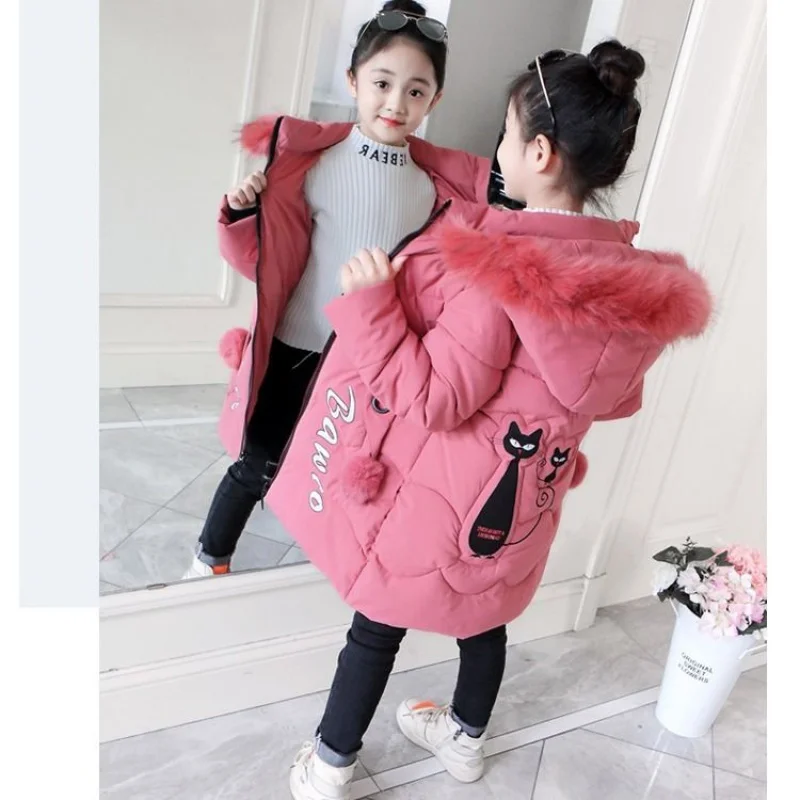 Girls Cotton-padded Jacket Warm Clothing Thick Coats Windproof Children's Winter Jackets Kids Colourf Fur Collar Outerwear 
Girls Cotton-padded Jacket Warm Clothing Thick Coats Windproof Children's Winter Jackets Kids Colourf Fur Collar Outerwear