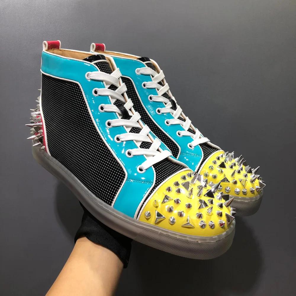 21 High Top Matching Leather Sea Cucumber Toecap Heel Rivet Genuine Leather Red Bottom For Men Spikes Casual Flats Loafers Shoes
21 High Top Matching Leather Sea Cucumber Toecap Heel Rivet Genuine Leather Red Bottom For Men Spikes Casual Flats Loafers Shoes
