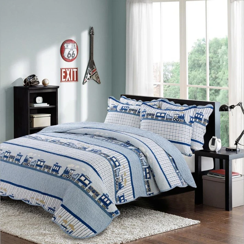 3pcs Bed cover Boys Bedspread Blue Train Bedding set Stripes/Plaid Quilt Quilting Blanket Bed cover Pillowcases Twin Queen Size
3pcs Bed cover Boys Bedspread Blue Train Bedding set Stripes/Plaid Quilt Quilting Blanket Bed cover Pillowcases Twin Queen Size