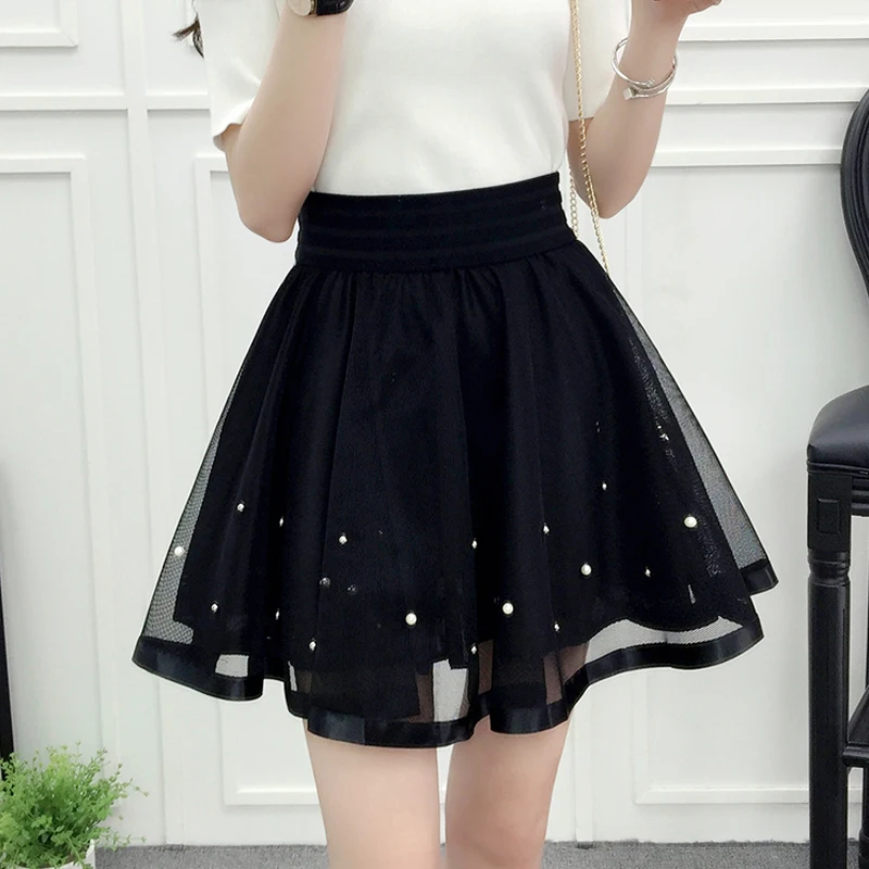 Spring and summer new mesh short skirt Korean elastic waist versatile pengpeng skirt A-line high waist lace skirt pants
Spring and summer new mesh short skirt Korean elastic waist versatile pengpeng skirt A-line high waist lace skirt pants