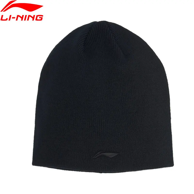 Li Ning унисекс тренд вязаная шапка Антистатическая теплая акриловая удобная 22 см