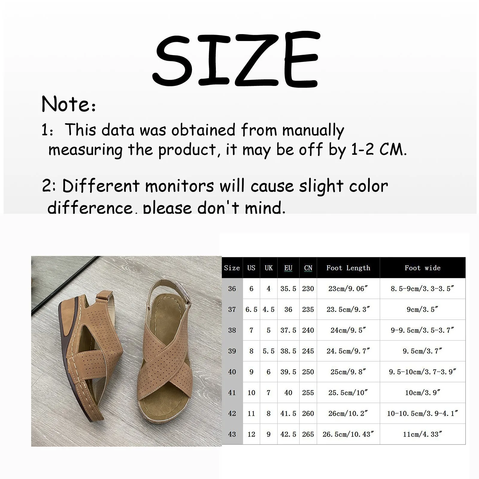 Women's Slope Heel Casual Beach Shoes Sewn Solid Color Breathable Hollow Sandals For Comfortable And Wear-resistant Outer Wear 
Women's Slope Heel Casual Beach Shoes Sewn Solid Color Breathable Hollow Sandals For Comfortable And Wear-resistant Outer Wear
