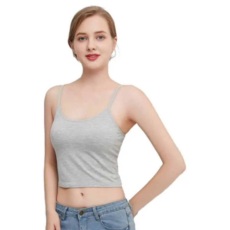 Women Short Cropped Tank Top Spaghetti Strap Camisole Padded Slim Vest Sport Bra
Women Short Cropped Tank Top Spaghetti Strap Camisole Padded Slim Vest Sport Bra