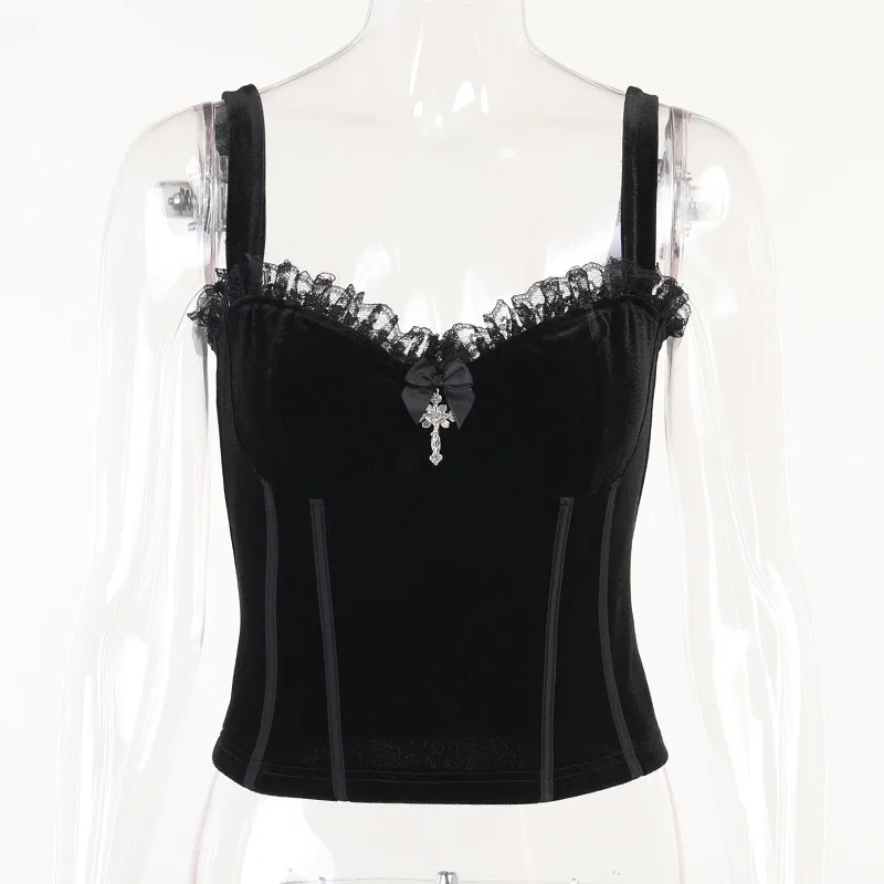 2021 Vintage Velvet Gothic Vintage Women Camis Grunge Punk Black Summer Sexy Crop Tops Lace Trim Bodycon Alt Clothes Streetwear
2021 Vintage Velvet Gothic Vintage Women Camis Grunge Punk Black Summer Sexy Crop Tops Lace Trim Bodycon Alt Clothes Streetwear