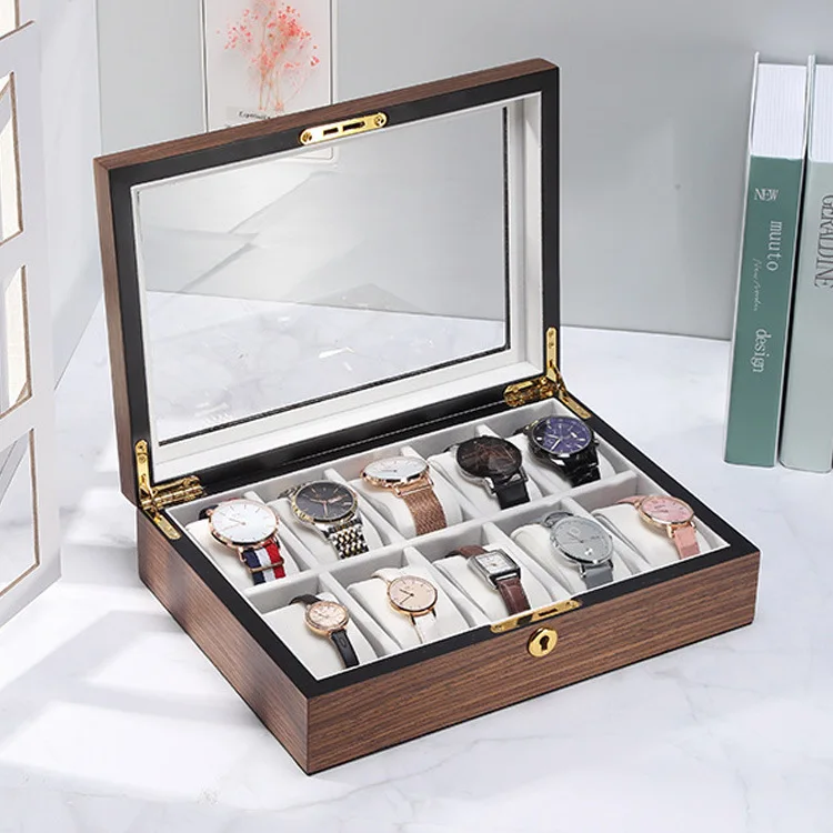 Luxury WALNUT Wooden Watch Box Watch Holder Box For Watches Men Glass Top Jewelry Organizer Box 10 Grids Watch Organizer Display
Luxury WALNUT Wooden Watch Box Watch Holder Box For Watches Men Glass Top Jewelry Organizer Box 10 Grids Watch Organizer Display
