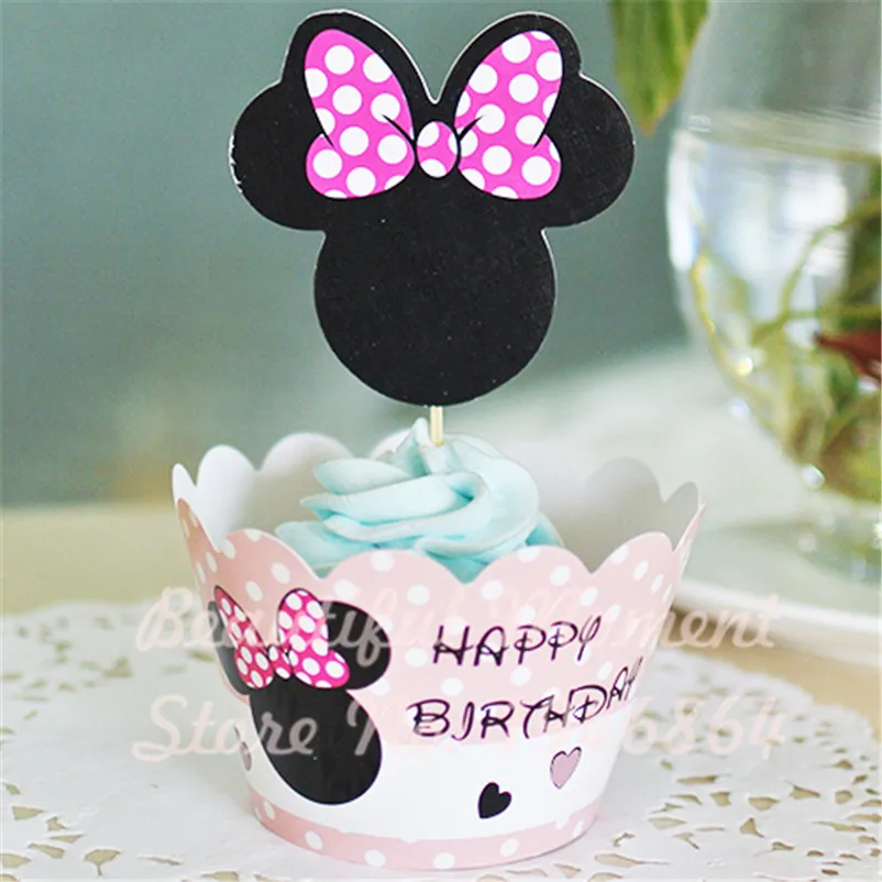 24pcs Cartoon Cupcake Wrappers Cake Topper Mickey Minnie Birthday Party Cake Decorations Kids Baby Shower Wedding Party Supplies
24pcs Cartoon Cupcake Wrappers Cake Topper Mickey Minnie Birthday Party Cake Decorations Kids Baby Shower Wedding Party Supplies