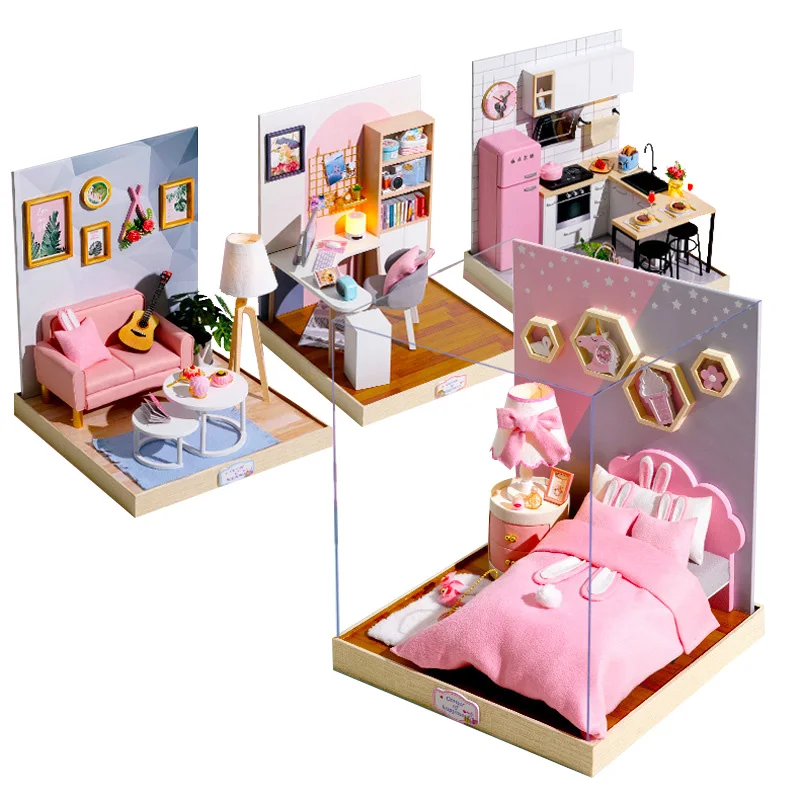 Led Light 3D Hot Kits Toys Wooden Miniature Handmade Furnitures Doll House Model Building Assembled Dollhouse For Childre Gift
Led Light 3D Hot Kits Toys Wooden Miniature Handmade Furnitures Doll House Model Building Assembled Dollhouse For Childre Gift