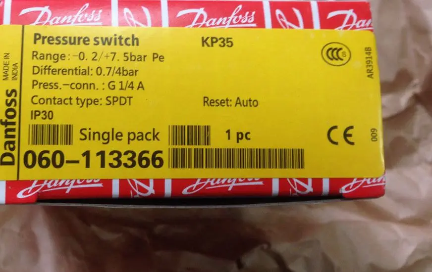 KP35 060-1133 (060-113366) Новый датчик давления Danfoss, регулятор давления danfoss
KP35 060-1133 (060-113366) Новый датчик давления Danfoss, регулятор давления danfoss