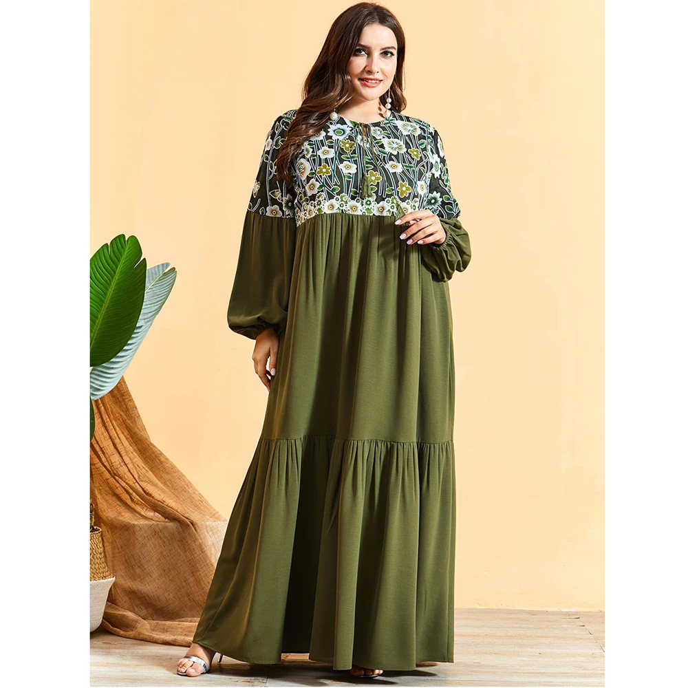 Abaya Muslim Women Long Dress Lace Patchwork Flower Arab Ramadan Islamic Clothing Dubai Draped Design Plus Size Autumn
Abaya Muslim Women Long Dress Lace Patchwork Flower Arab Ramadan Islamic Clothing Dubai Draped Design Plus Size Autumn