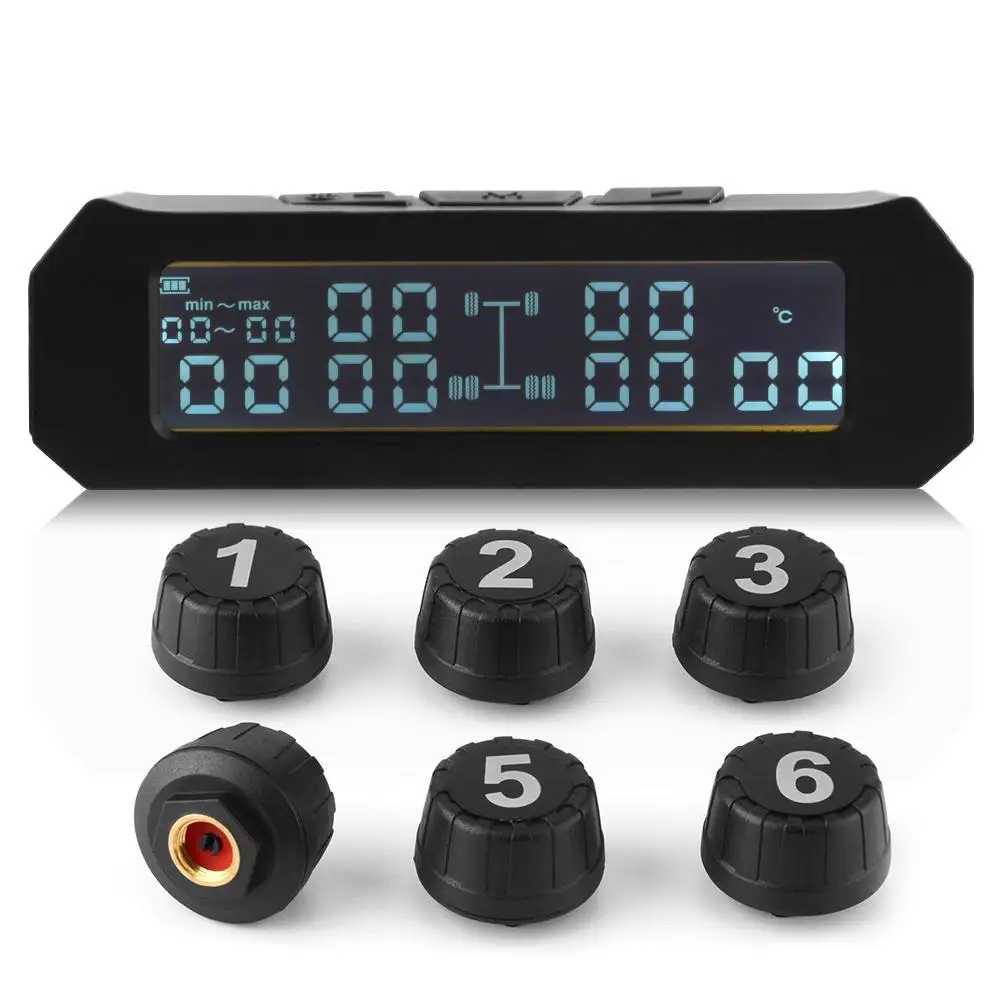 Solar Car TPMS Truck Tire Pressure Monitoring System with 6 External Sensors Support Tire Position Interchange LCD Display
Solar Car TPMS Truck Tire Pressure Monitoring System with 6 External Sensors Support Tire Position Interchange LCD Display