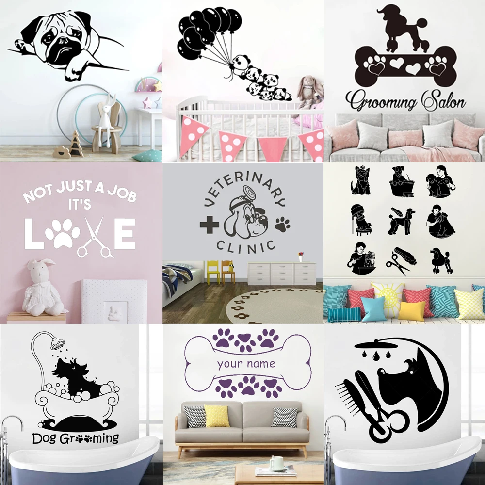 Cartoon Dog Groomer Vinyl Wall Decals Decor Kids Pets Animals Dogs Stickers Removable Mural Puppy Pet Shop Decoration HQ9978
Cartoon Dog Groomer Vinyl Wall Decals Decor Kids Pets Animals Dogs Stickers Removable Mural Puppy Pet Shop Decoration HQ9978