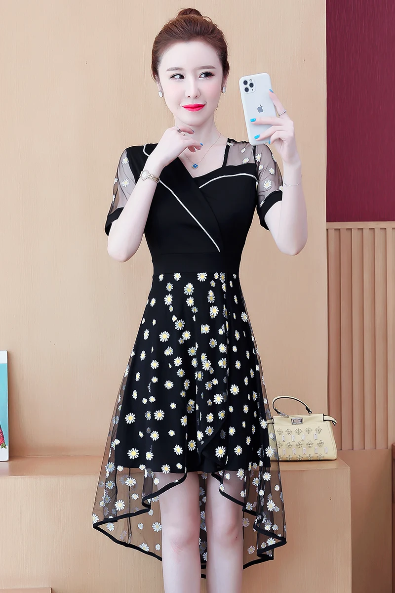 COIGARSAM 5XL Plus Size Patchwork Women one-piece dress korean Summer Notched Dovetail Dresses 9193
COIGARSAM 5XL Plus Size Patchwork Women one-piece dress korean Summer Notched Dovetail Dresses 9193