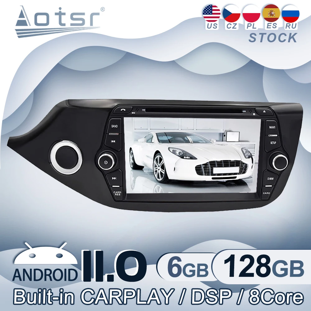 

Android 11 для KIA CEED 2013 2014 2015 2016 автомобильное радио GPS-навигация мультимедийный видеоплеер стерео аудио головное устройство CD рекордер