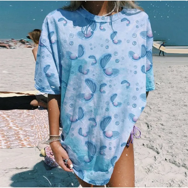 Женская футболка с принтом Tie Dye, Повседневная Свободная футболка большого размера с круглым вырезом и коротким рукавом, модель 2021 в стиле Ха...
Женская футболка с принтом Tie Dye, Повседневная Свободная футболка большого размера с круглым вырезом и коротким рукавом, модель 2021 в стиле Ха...