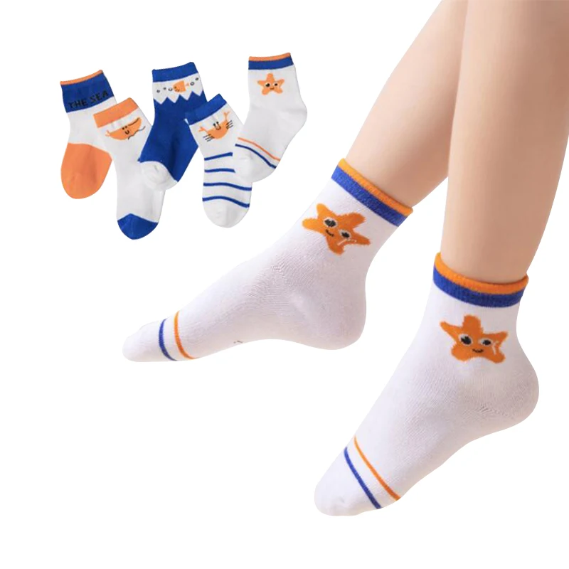 Kids Socks 5 Pairs New Four Seasons Warm Cotton Socks For Boys And Girls' With Soft Breathable Starfish Pattern For Ages 1 To 12
Kids Socks 5 Pairs New Four Seasons Warm Cotton Socks For Boys And Girls' With Soft Breathable Starfish Pattern For Ages 1 To 12