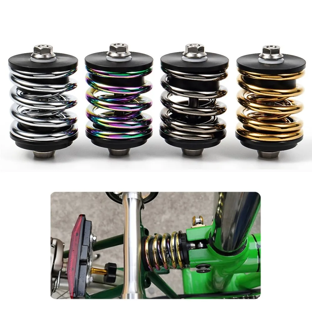 Bike Folding Bicycle Spring Suspension Rear Shock Absorber For Brompton MTB Bike Parts 4 Colors Amortiguador Bicicleta
Bike Folding Bicycle Spring Suspension Rear Shock Absorber For Brompton MTB Bike Parts 4 Colors Amortiguador Bicicleta