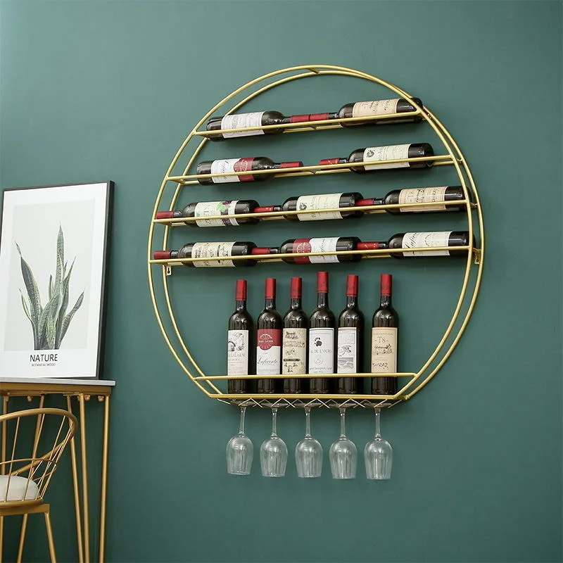Wall Mounted Wine Rack round iron wine rack upside down wine glass rack restaurant decoration rack red wine display rack
Wall Mounted Wine Rack round iron wine rack upside down wine glass rack restaurant decoration rack red wine display rack
