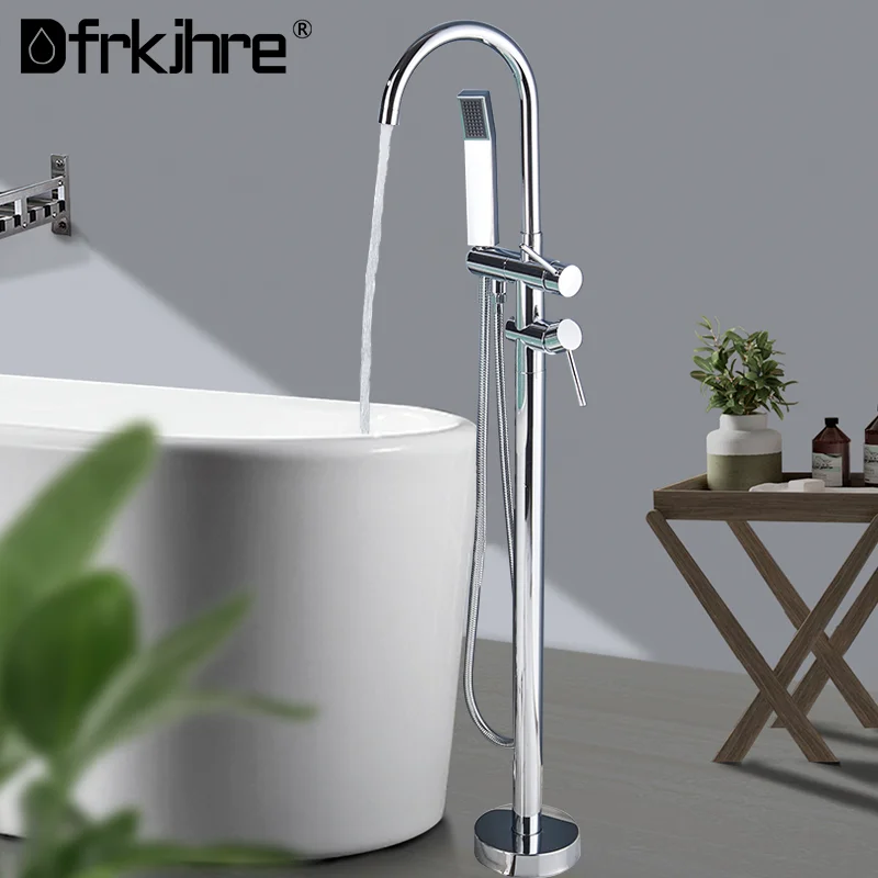 Bathroom Chrome Bathtub Floor Stand Faucet Mixer Single Handle 360 Rotation Spout With ABS Handshower Bath Mixer Shower Tap
Bathroom Chrome Bathtub Floor Stand Faucet Mixer Single Handle 360 Rotation Spout With ABS Handshower Bath Mixer Shower Tap