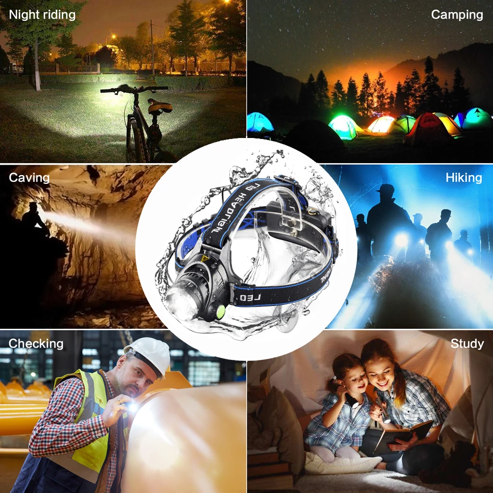 80000LM LED Headlamp Brightest Zoomable Headlight V6 LED Head Light Waterproof Head Lamp Head Front Torch Use 18650 Battery
80000LM LED Headlamp Brightest Zoomable Headlight V6 LED Head Light Waterproof Head Lamp Head Front Torch Use 18650 Battery