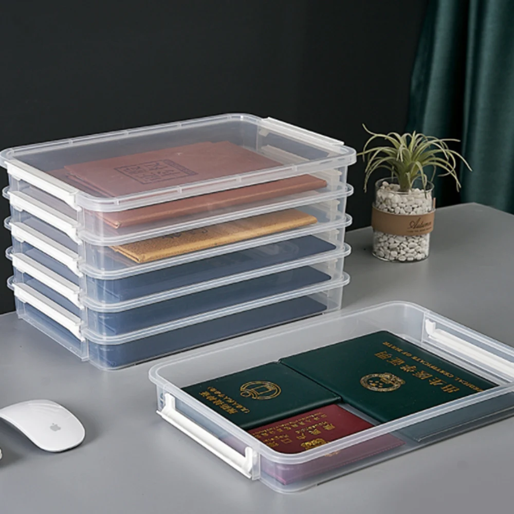Plastic Transparent A4 Paper Certificate Storage Box File Certificate Mask Dustproof Dustproof Finishing Box with Cover
Plastic Transparent A4 Paper Certificate Storage Box File Certificate Mask Dustproof Dustproof Finishing Box with Cover