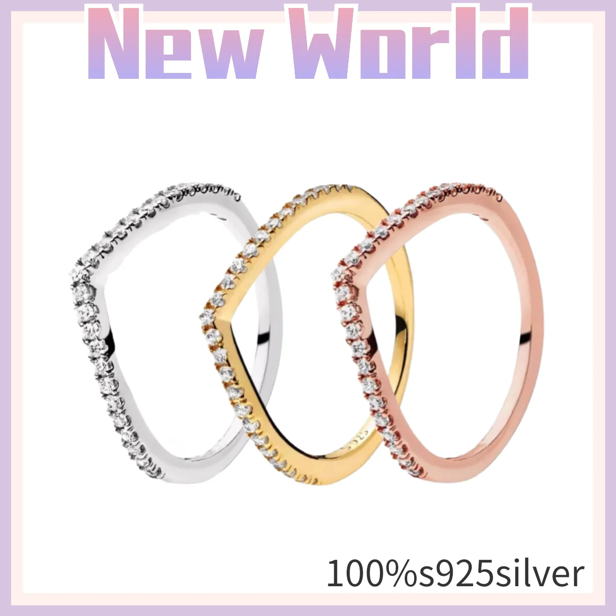 Authentic 925 pandora Sterling Silver Ring Rose Golden Shine Wish Bone Ring Set With Crystal For Women Gift Fashion Jewelry
Authentic 925 pandora Sterling Silver Ring Rose Golden Shine Wish Bone Ring Set With Crystal For Women Gift Fashion Jewelry