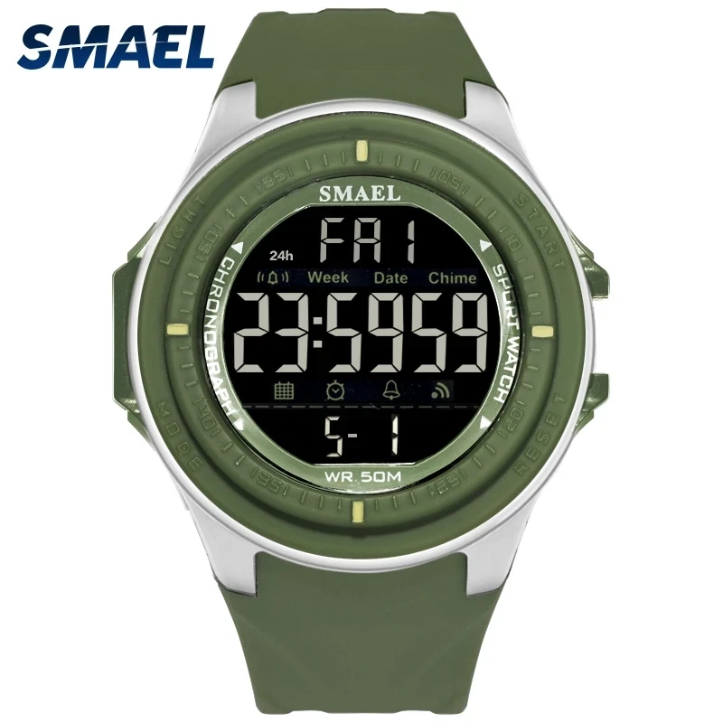 SMAEL Digital Display Sports Men's Watch 50m Water Resistance Stopwatch Timer Automatic Date Update Rubber Bracelet
SMAEL Digital Display Sports Men's Watch 50m Water Resistance Stopwatch Timer Automatic Date Update Rubber Bracelet