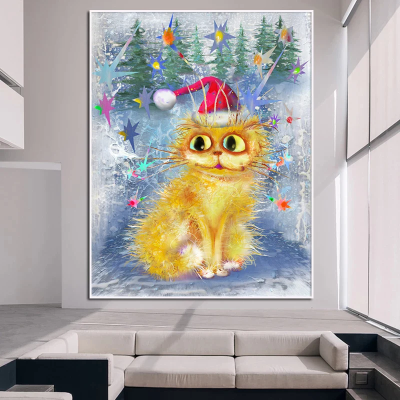 Fluffy Cat In Scarf At Winter Street Canvas Print Nordic Art Painting Animal Posters Wall Picture for Christmas Home Decoration
Fluffy Cat In Scarf At Winter Street Canvas Print Nordic Art Painting Animal Posters Wall Picture for Christmas Home Decoration